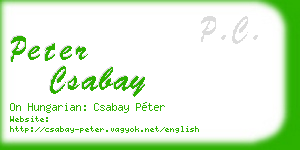 peter csabay business card